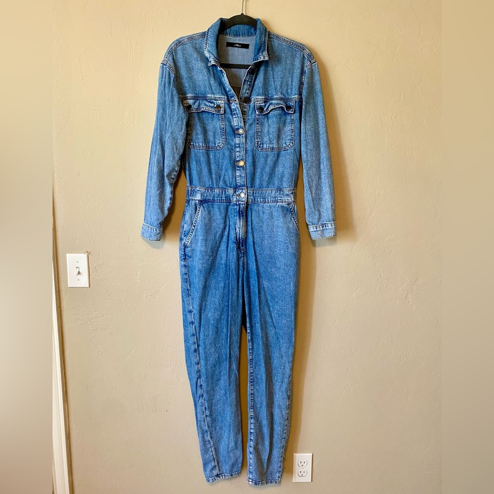 Mavi Eva Denim Jumpsuit Light Indigo Blue S - Picture 5 of 11
